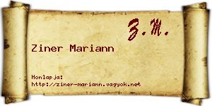 Ziner Mariann névjegykártya
