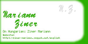 mariann ziner business card